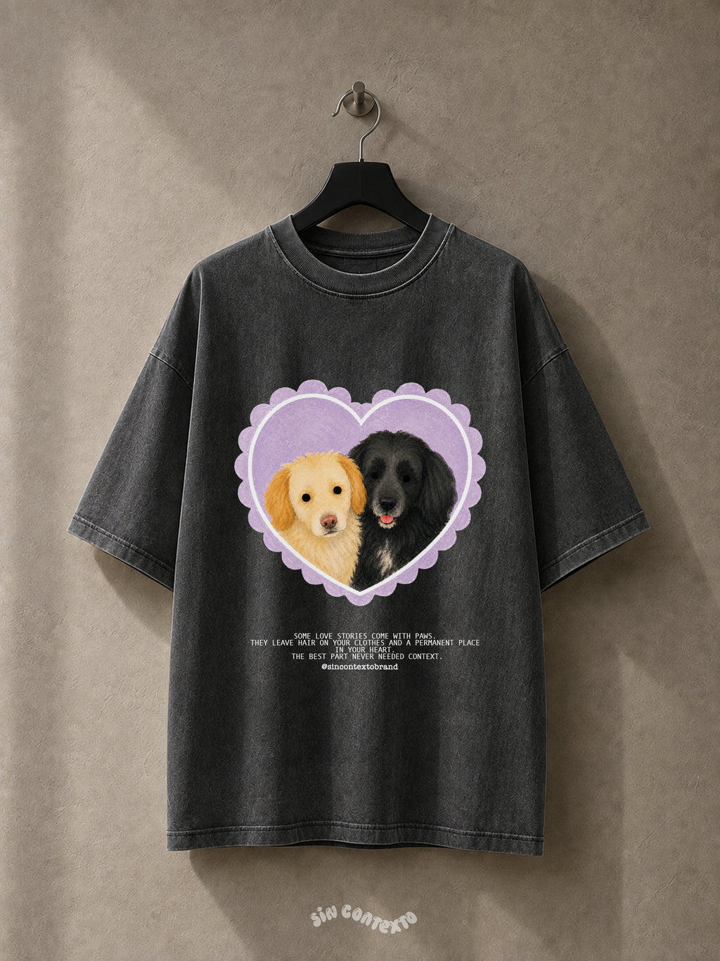 Playera Ilustración Perrito Estilo Acuarela - Corazon 100% personalizado