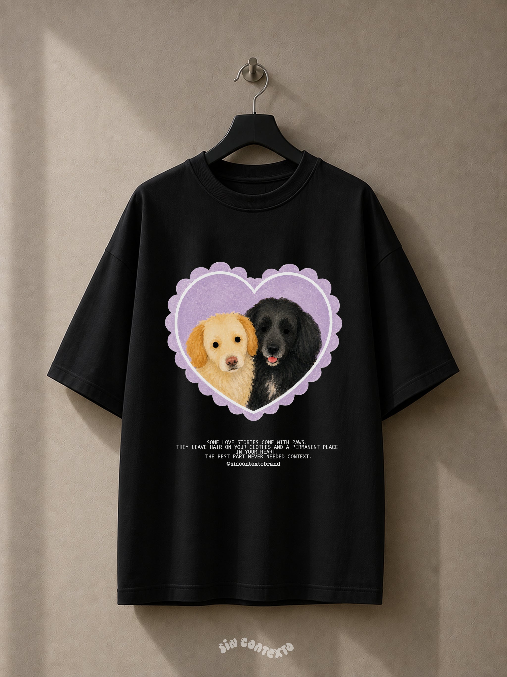 Playera Ilustración Perrito Estilo Acuarela - Corazon 100% personalizado
