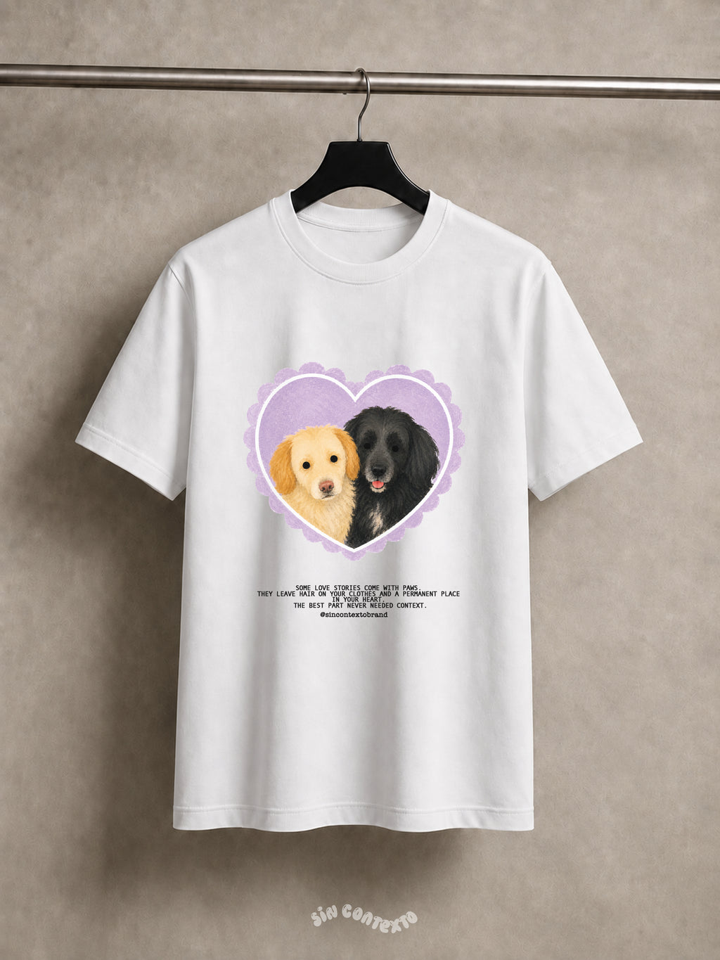 Playera Ilustración Perrito Estilo Acuarela - Corazon 100% personalizado
