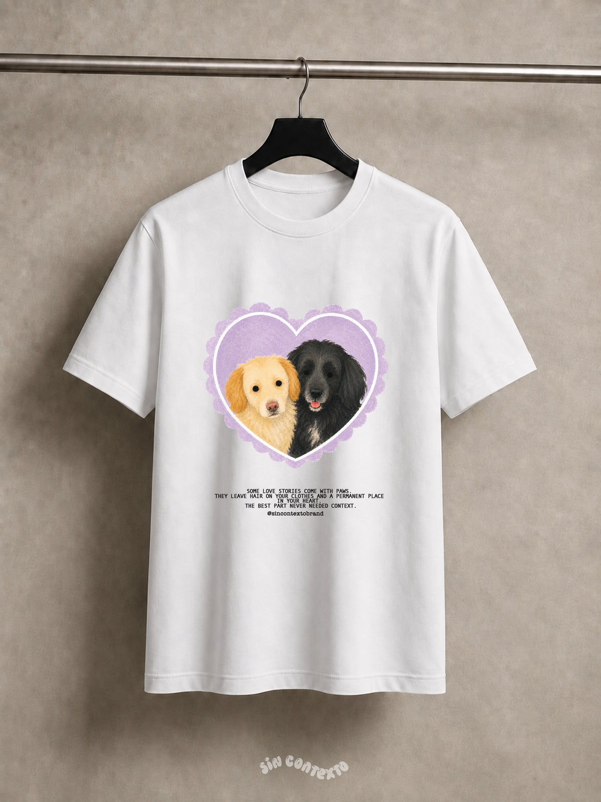 Playera Ilustración Perrito Estilo Acuarela - Corazon 100% personalizado