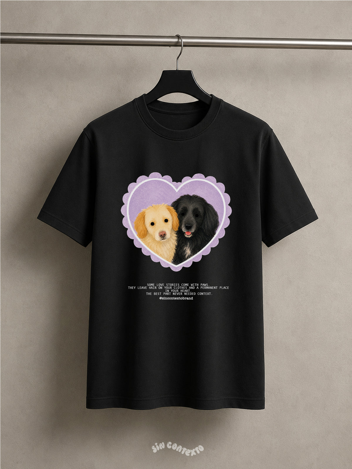 Playera Ilustración Perrito Estilo Acuarela - Corazon 100% personalizado